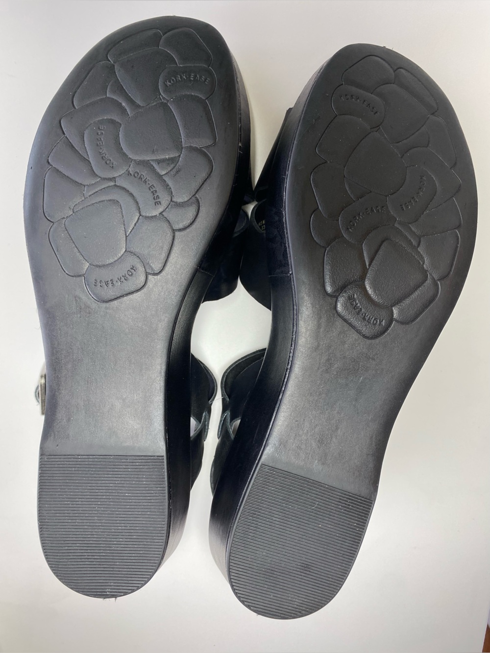 Kork-Ease Black Leather Platform Wedge Sandals Sz 10 Very Good Condition in Box! - Picture 6 of 11